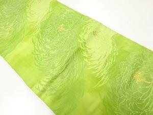 リサイクル　菊模様織出し開き名古屋帯（額縁仕立て）